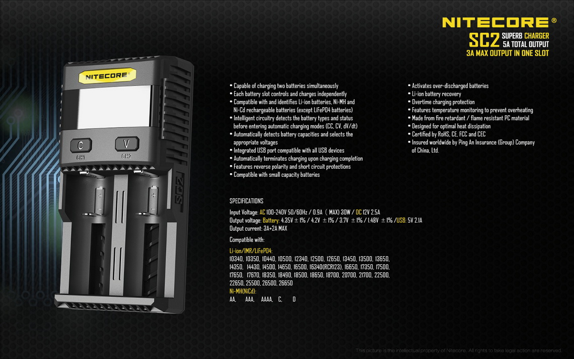 SC2 nitecore charger fortistis vapexperts 14