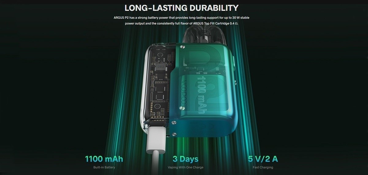 argus p2 pod kit 1100mah 2ml by voopoo pearl 5